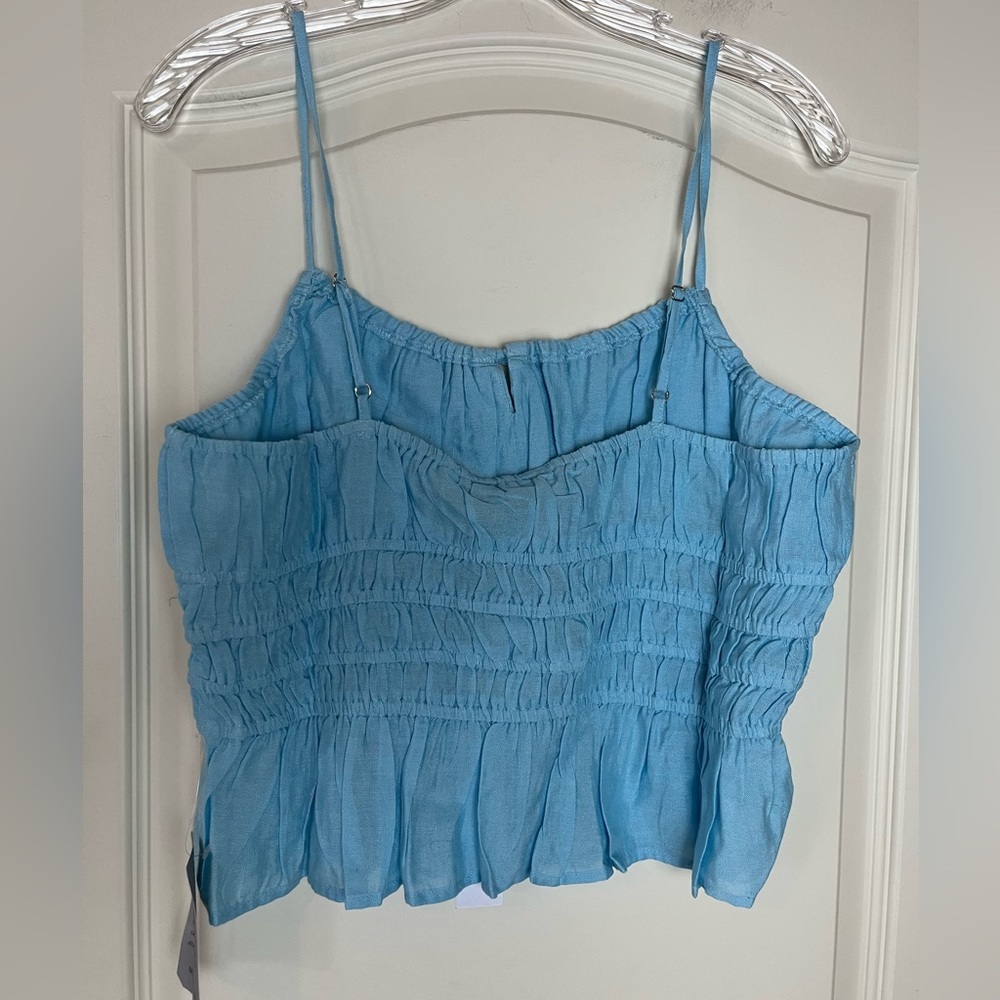 Nordstrom NSR Designer Light Blue Smocked Adjustable Top Juniors Medium - Picture 7 of 16
